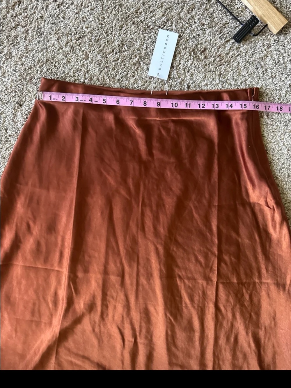 NWT Baltic Born Collection: Celeste Satin Midi Skirt in Spice size XL - Picture 8 of 10